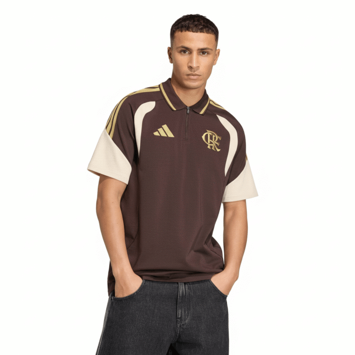 Camisa Polo Adidas Flamengo 2026/27 Treino Marrom